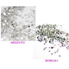 STRASS PER UNGHIE E DECORAZIONI DA 1440 PZ. ARGENTO E BOREALI