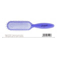 SPAZZOLA PNEUMATICA RETTANGOLARE GEL CON SPILLI IN PLASTICA