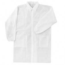 CAMICE DA LABORATORIO CON COLLETTO DI COLORE BIANCO IN SMS DA 30gr/m2